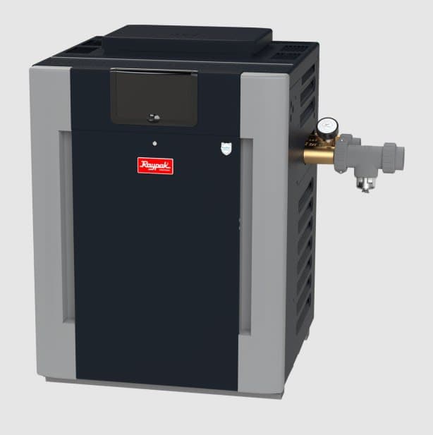 336K BTU Raypak Heater P-R336A-En-X Asme - Natural Gas, Digital - 6-9K' - Nickel W/Cast Headers